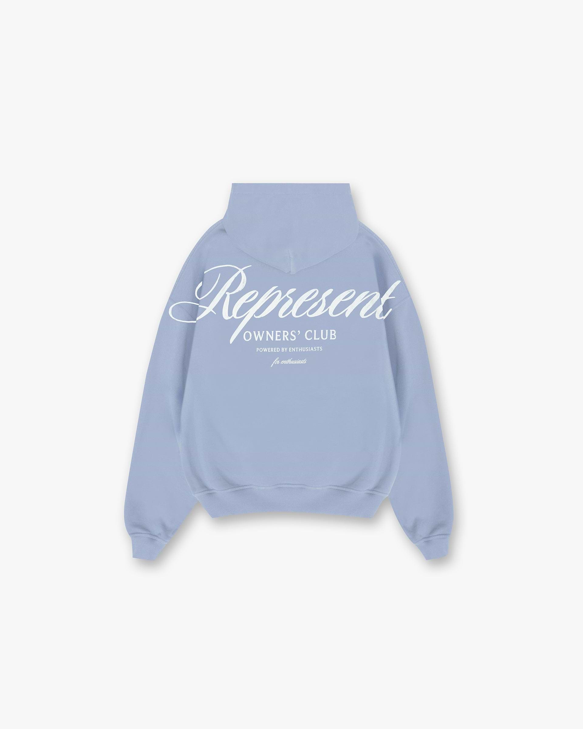 Represent Owners Club Script Hoodie Dusty Blue