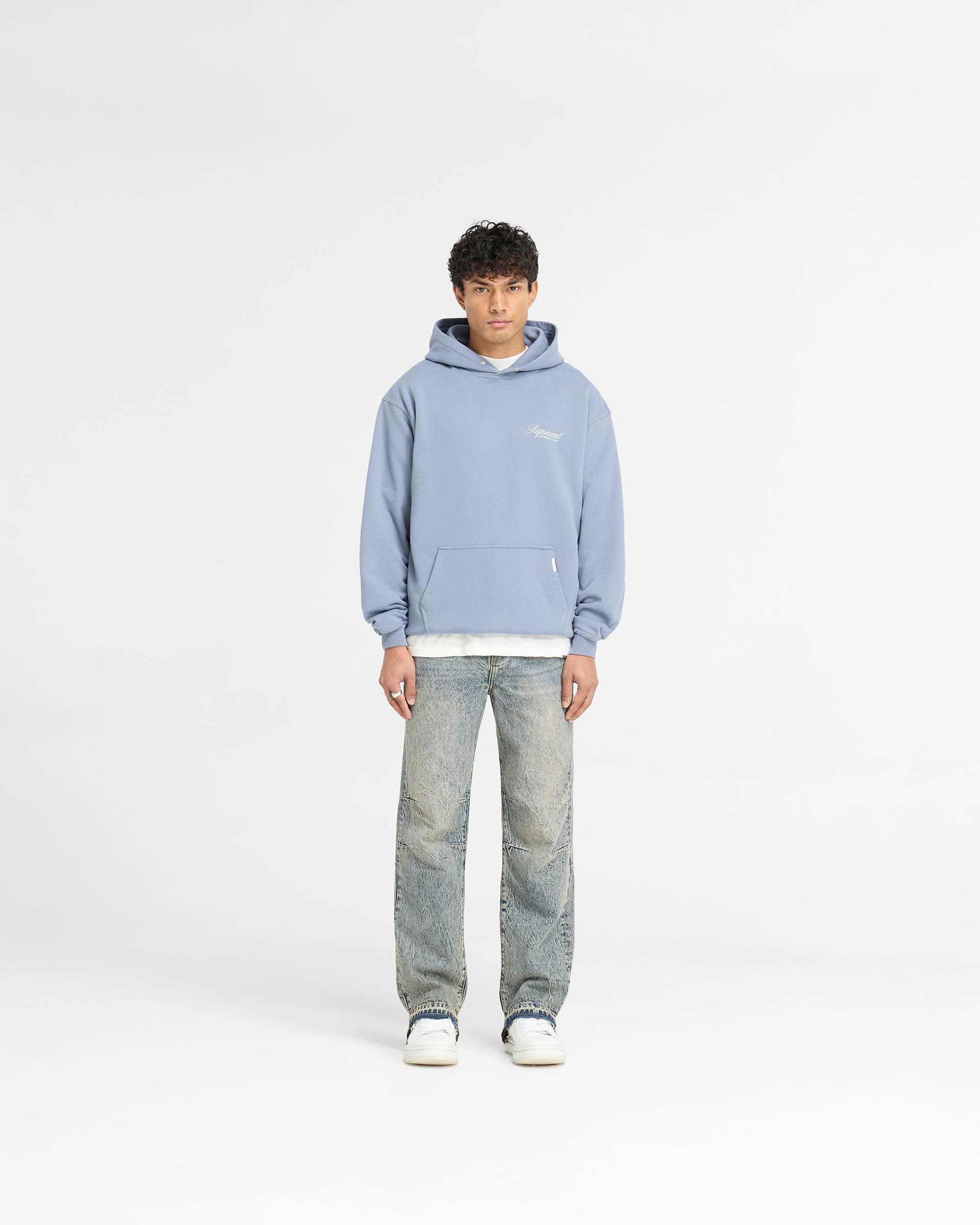 Represent Owners Club Script Hoodie Dusty Blue