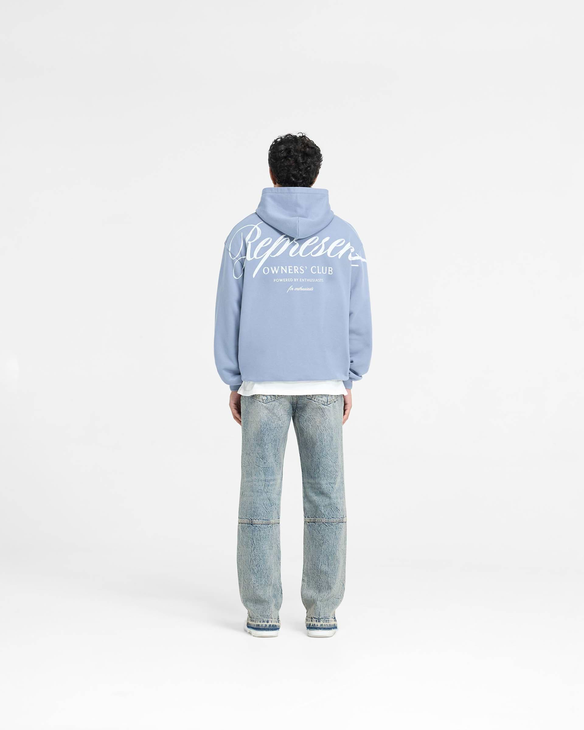 Represent Owners Club Script Hoodie Dusty Blue