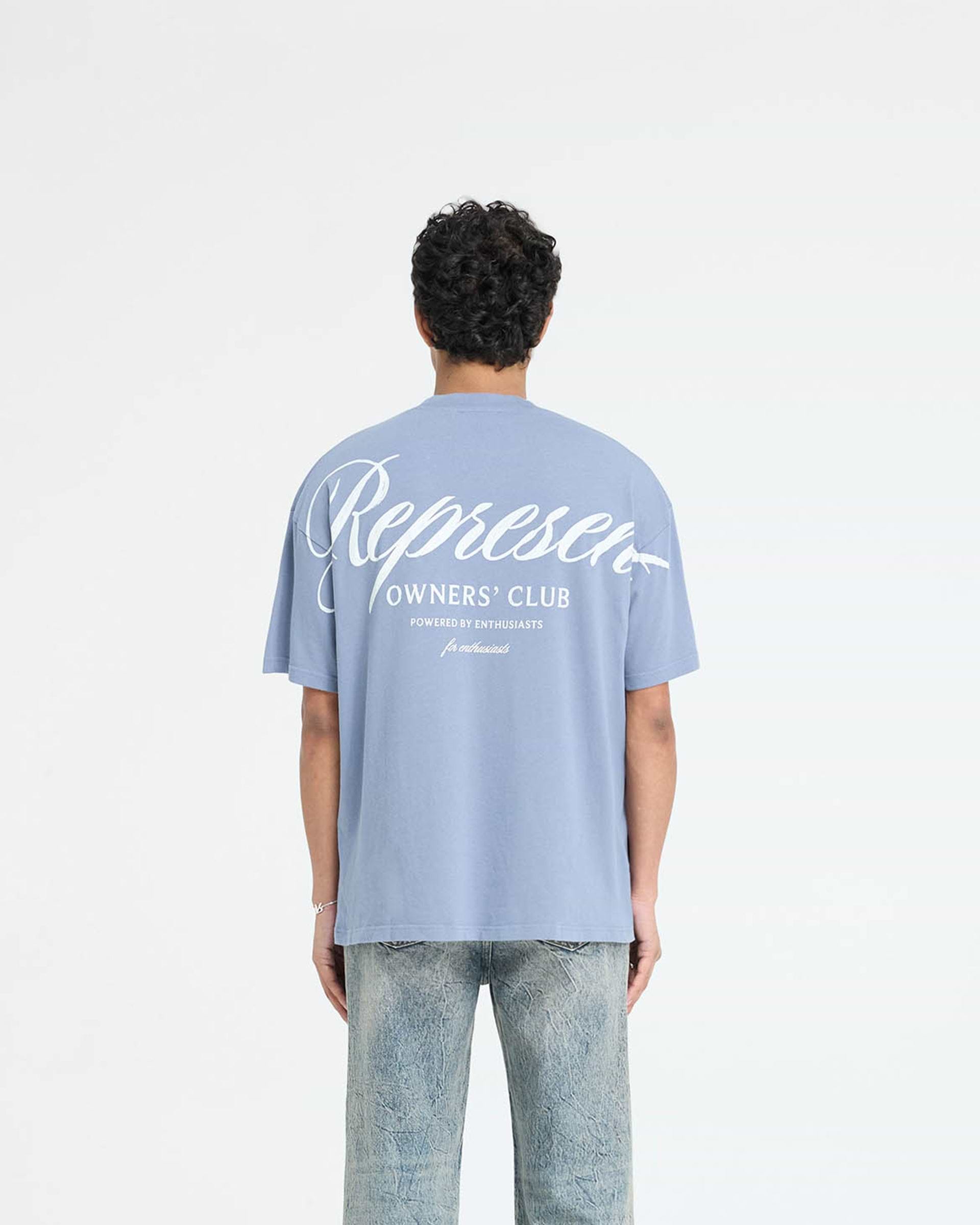 Represent Owners Club Script T-Shirt Dusty Blue