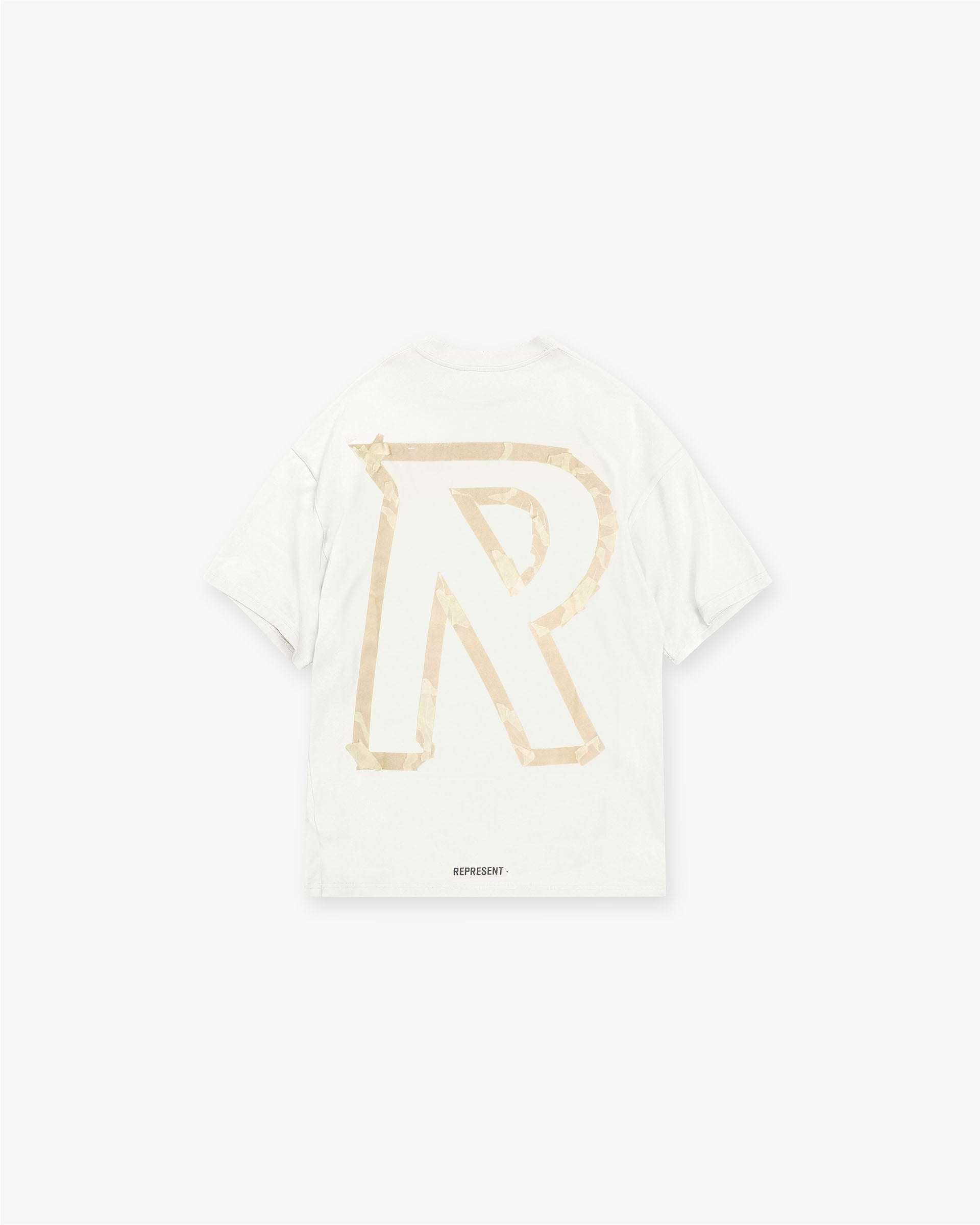 Represent Masking Tape Initial T-Shirt Flat White