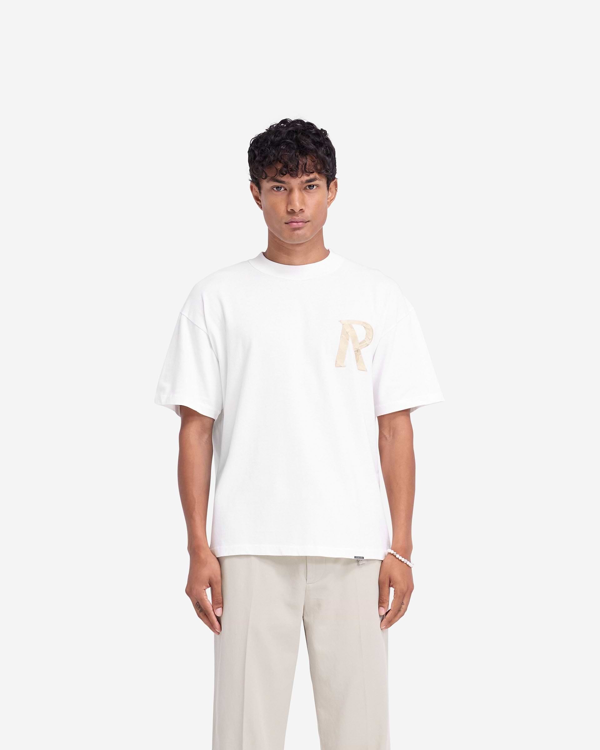 Represent Masking Tape Initial T-Shirt Flat White