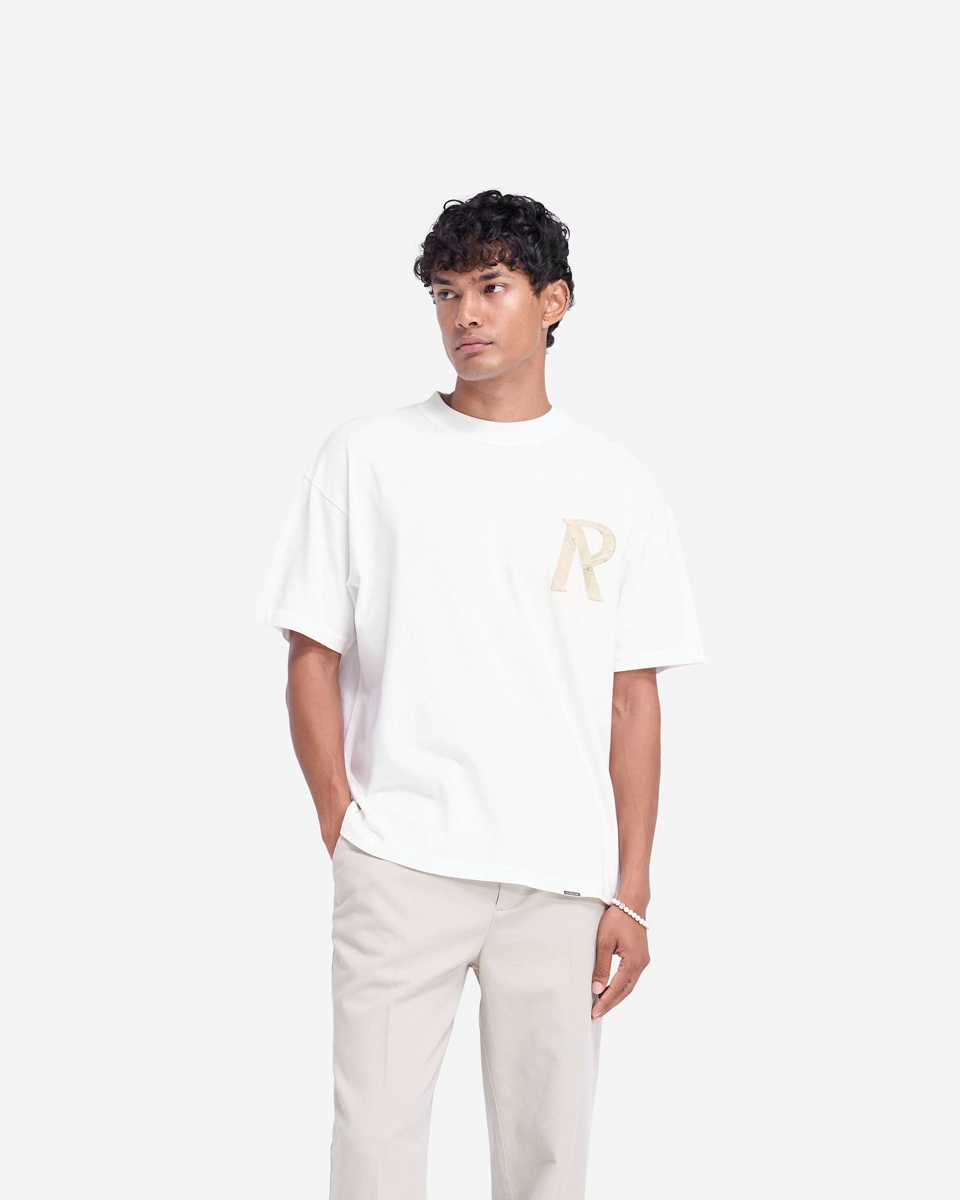 Represent Masking Tape Initial T-Shirt Flat White