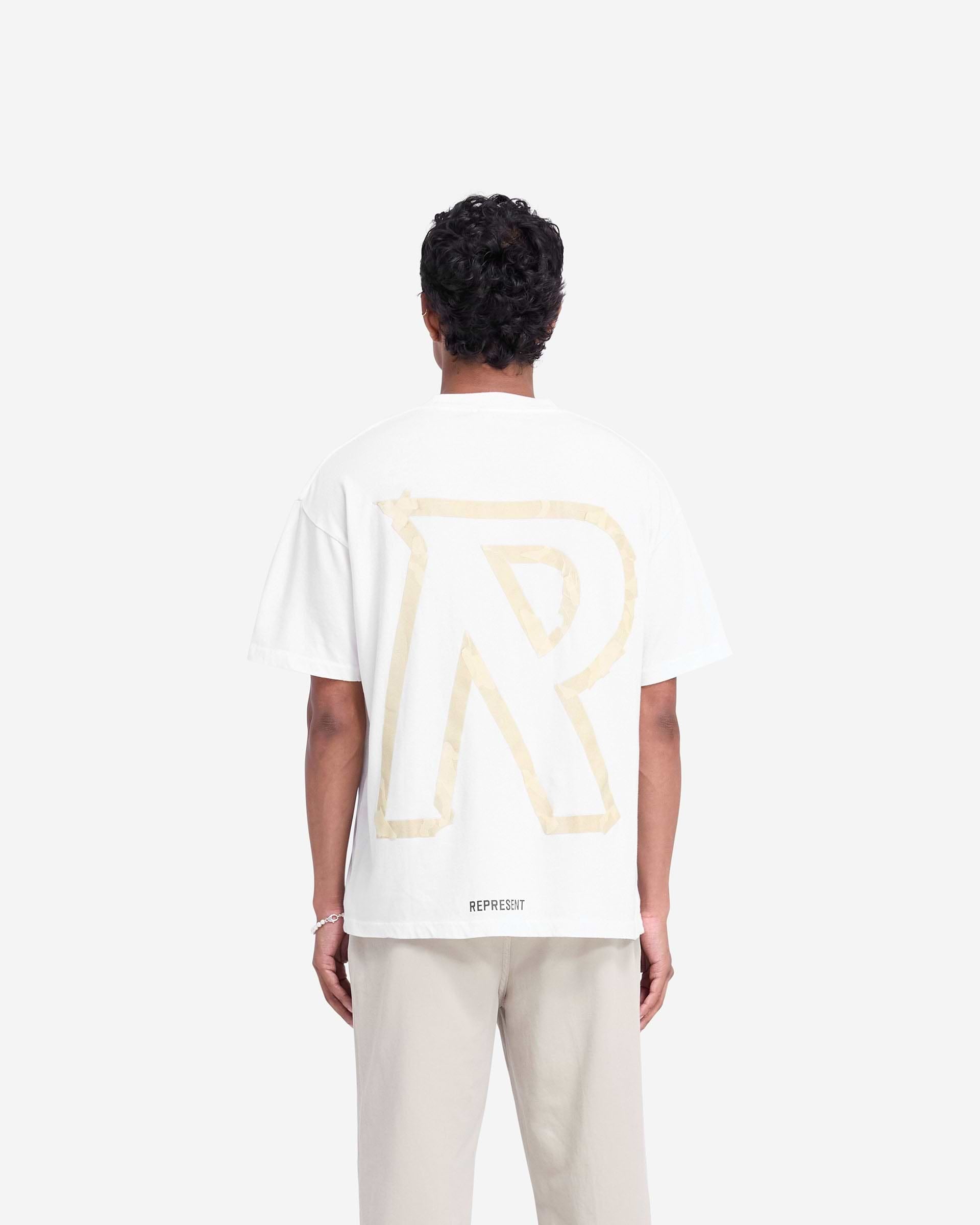 Represent Masking Tape Initial T-Shirt Flat White