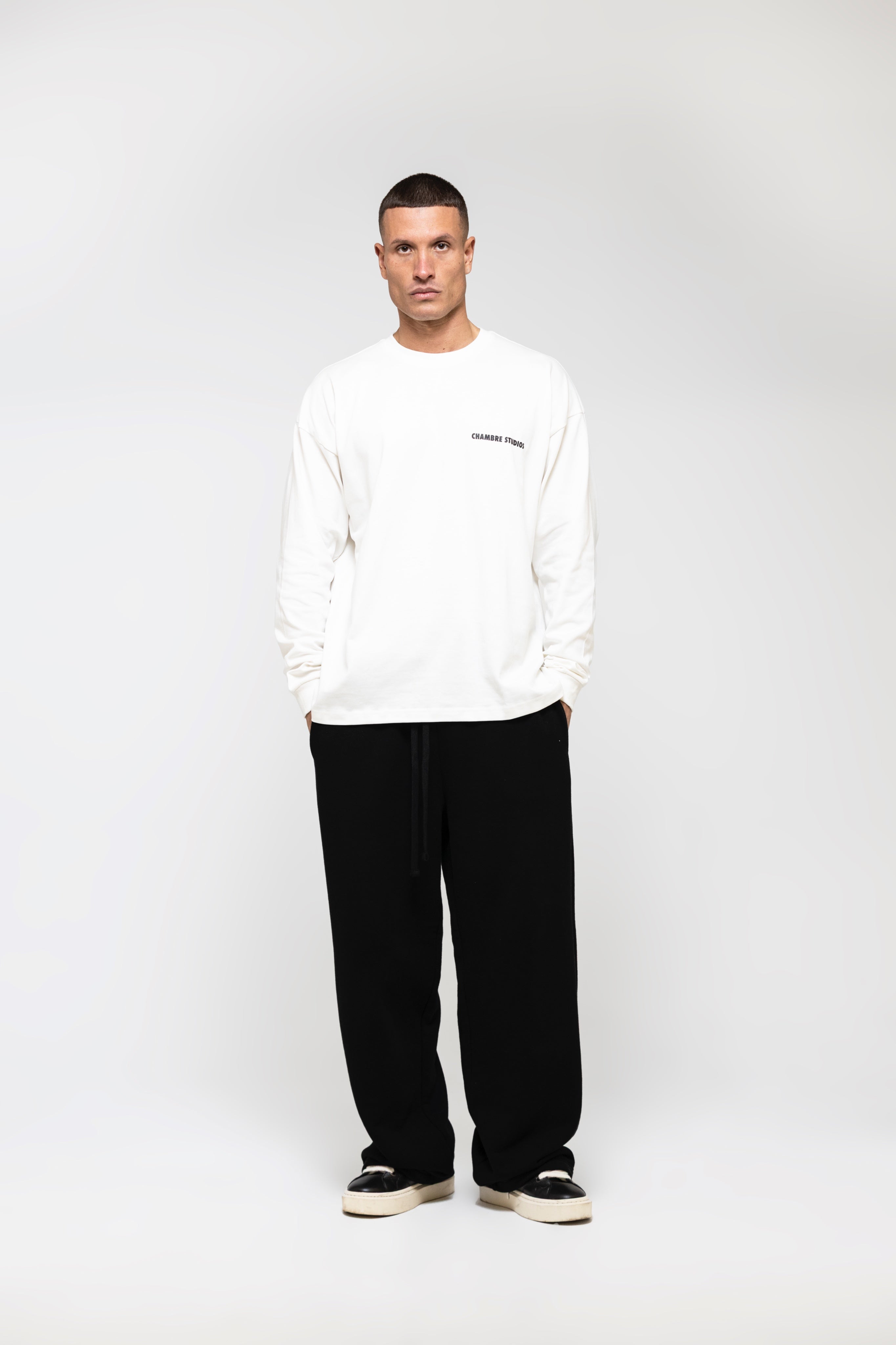 Chambre Logo LS T-Shirt White