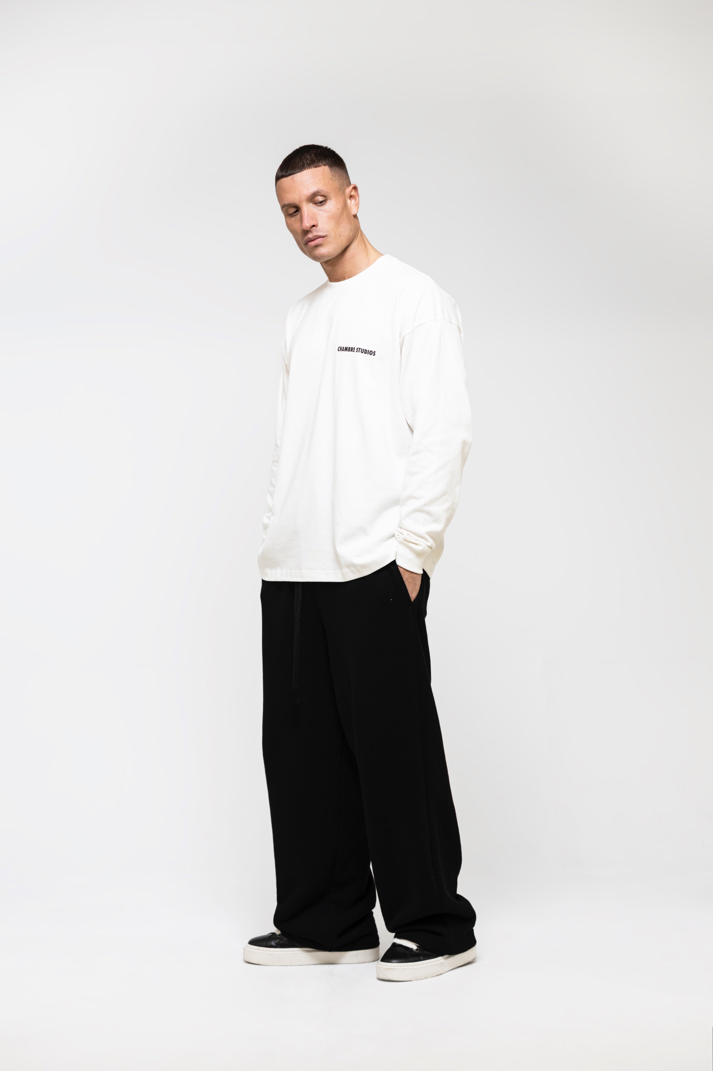 Chambre Logo LS T-Shirt White
