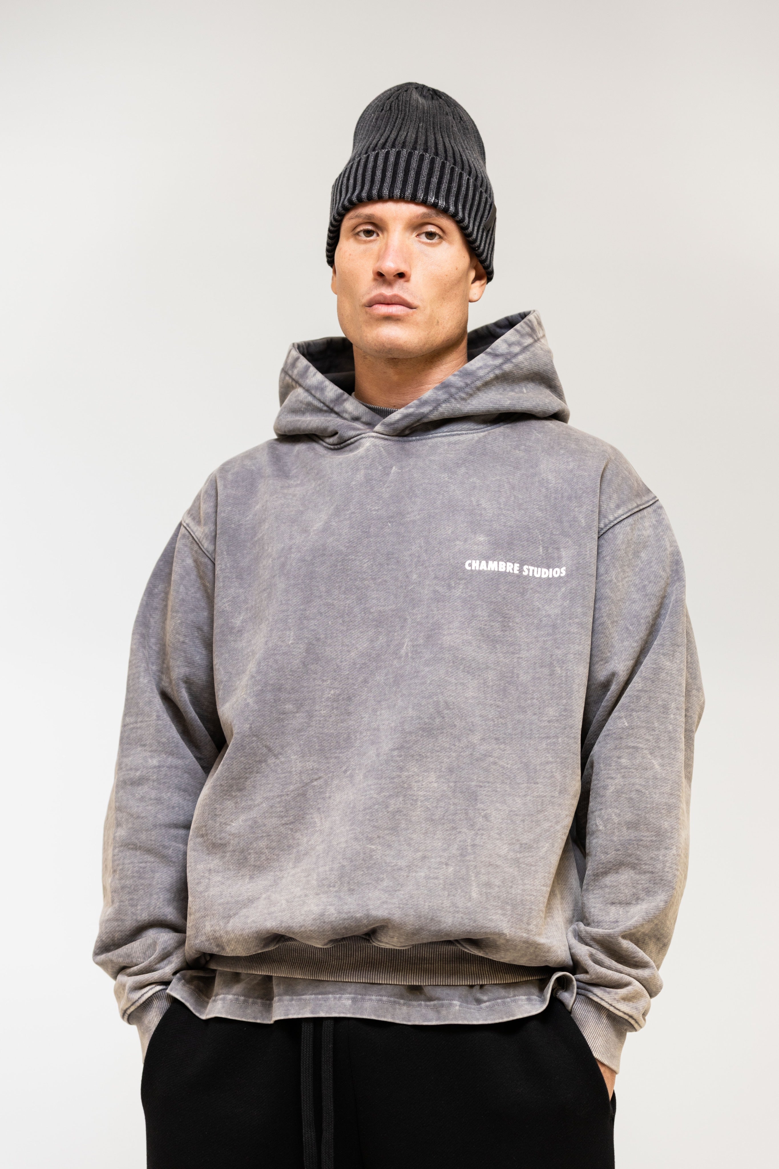 Chambre Logo Hoodie Acid Grey