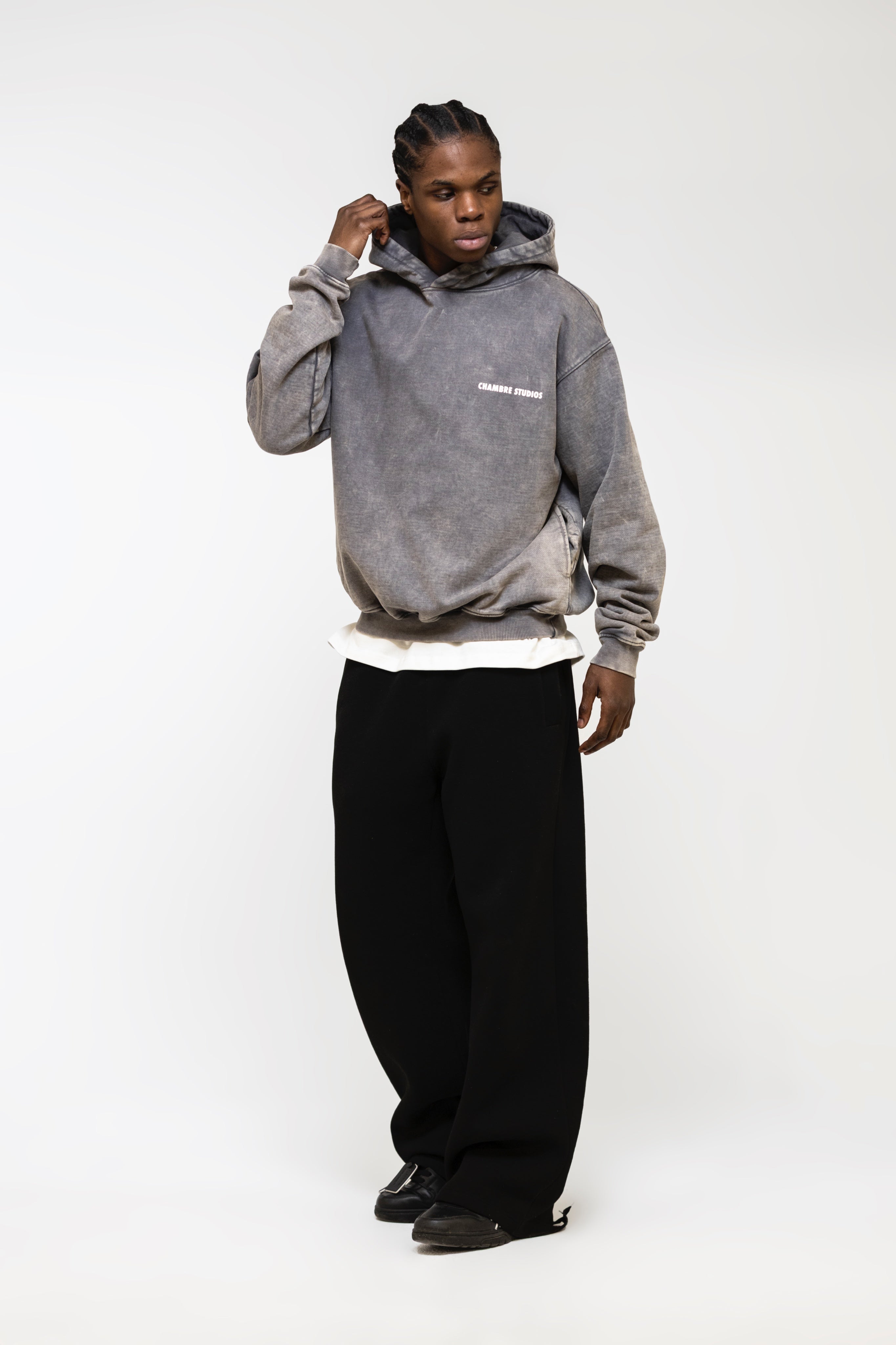 Chambre Logo Hoodie Acid Grey