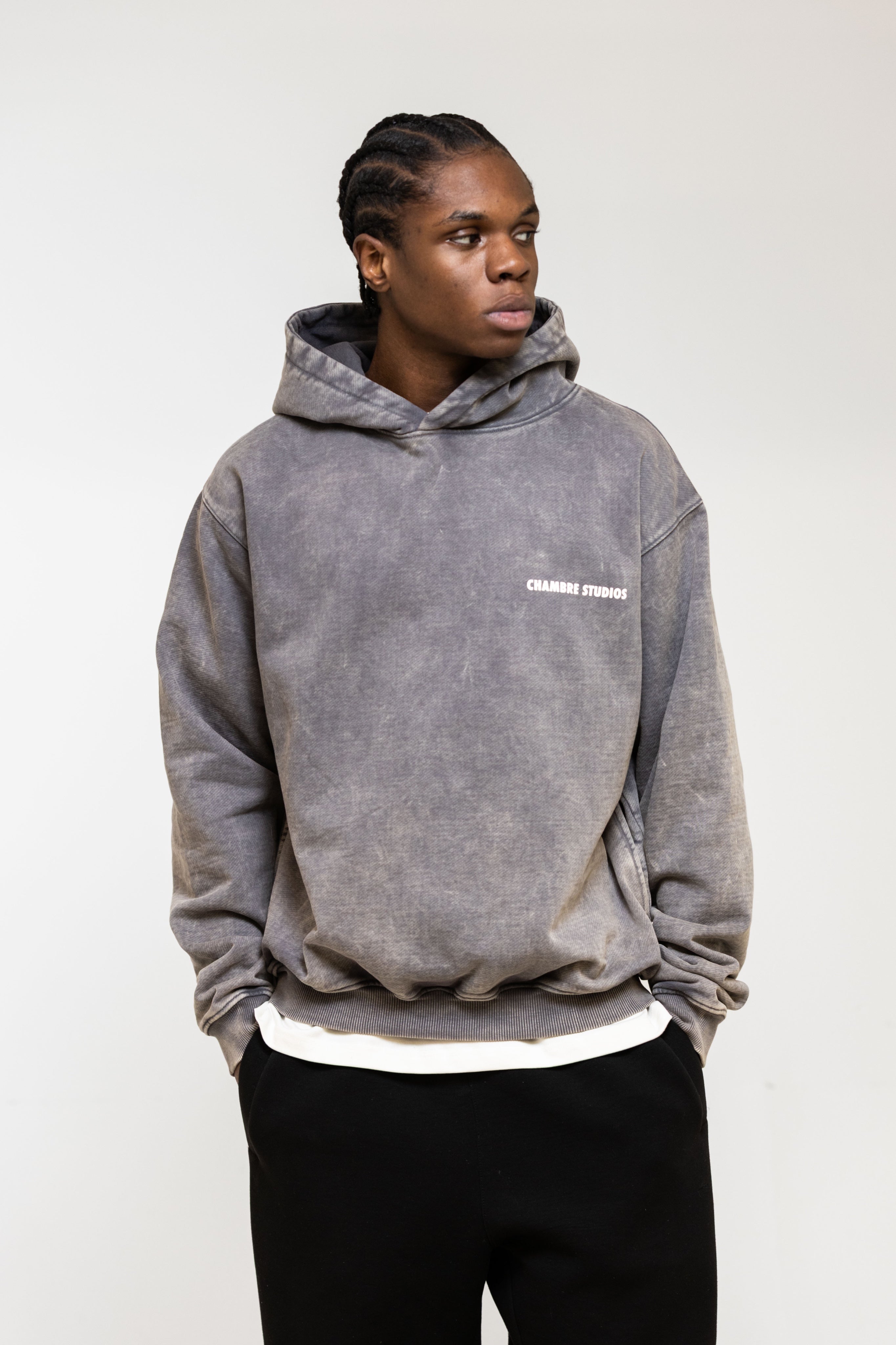 Chambre Logo Hoodie Acid Grey