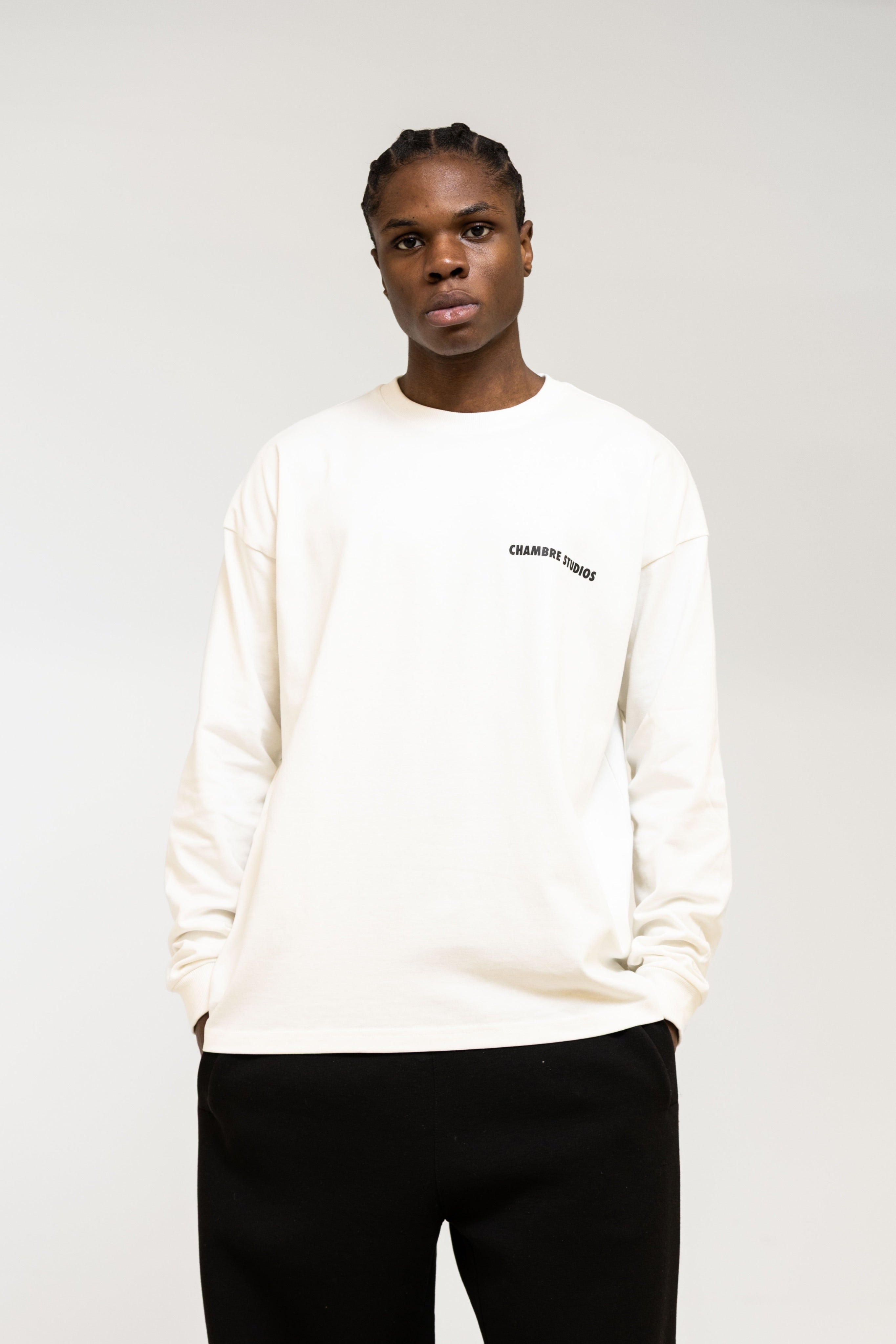 Chambre Logo LS T-Shirt White