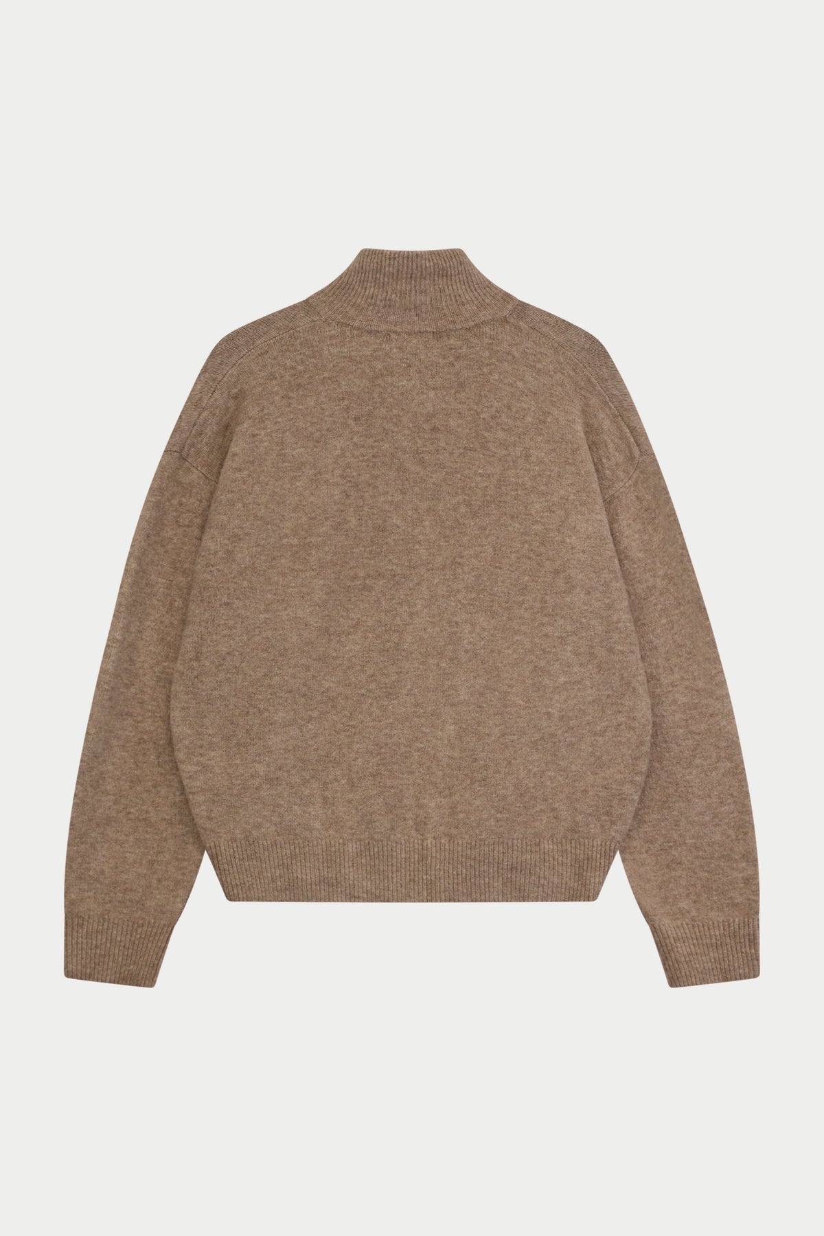 Couture Club Emblem Fluffy Knit Funnel Neck - Beige