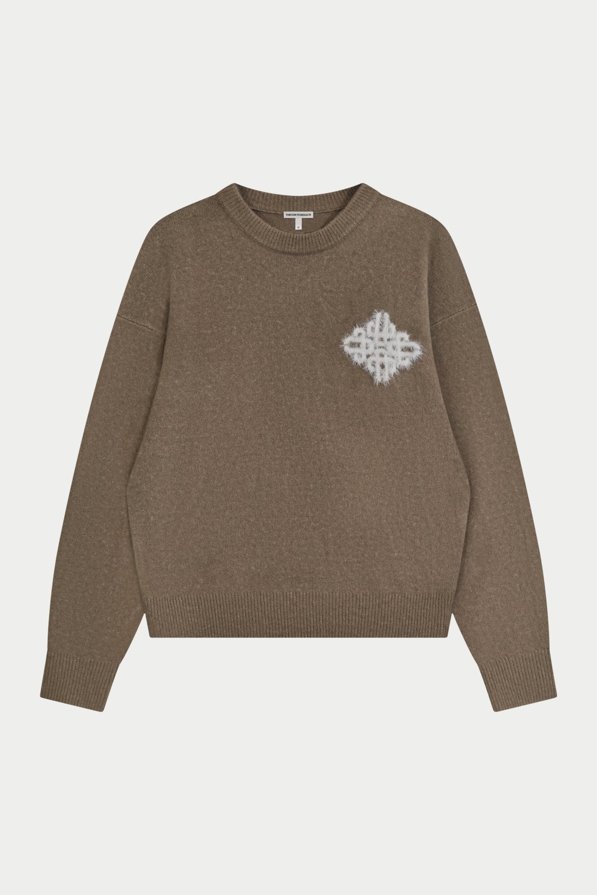 Couture Club Emblem Fluffy Knit Crew - Mushroom