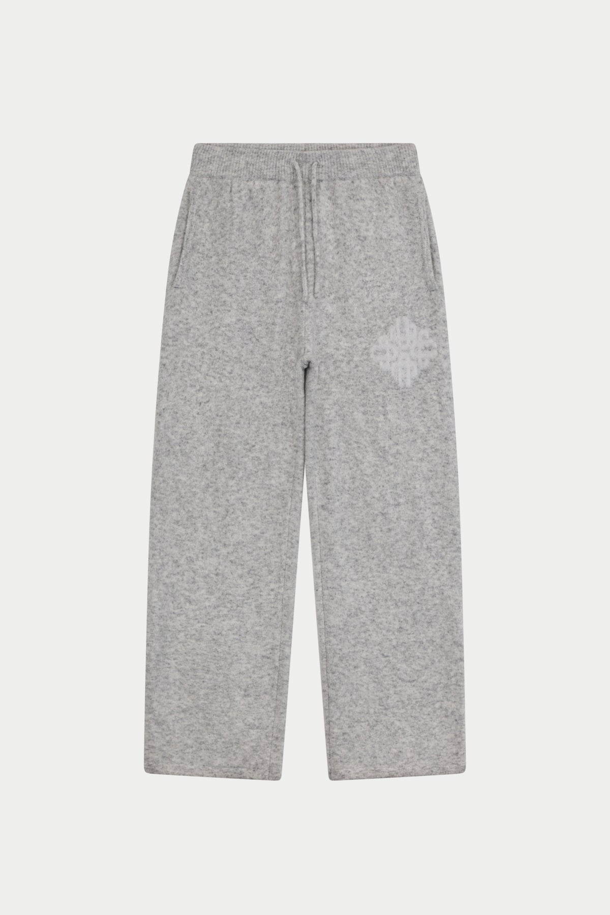 Couture Club Emblem Fluffy Knit Joggers - Grey Marl