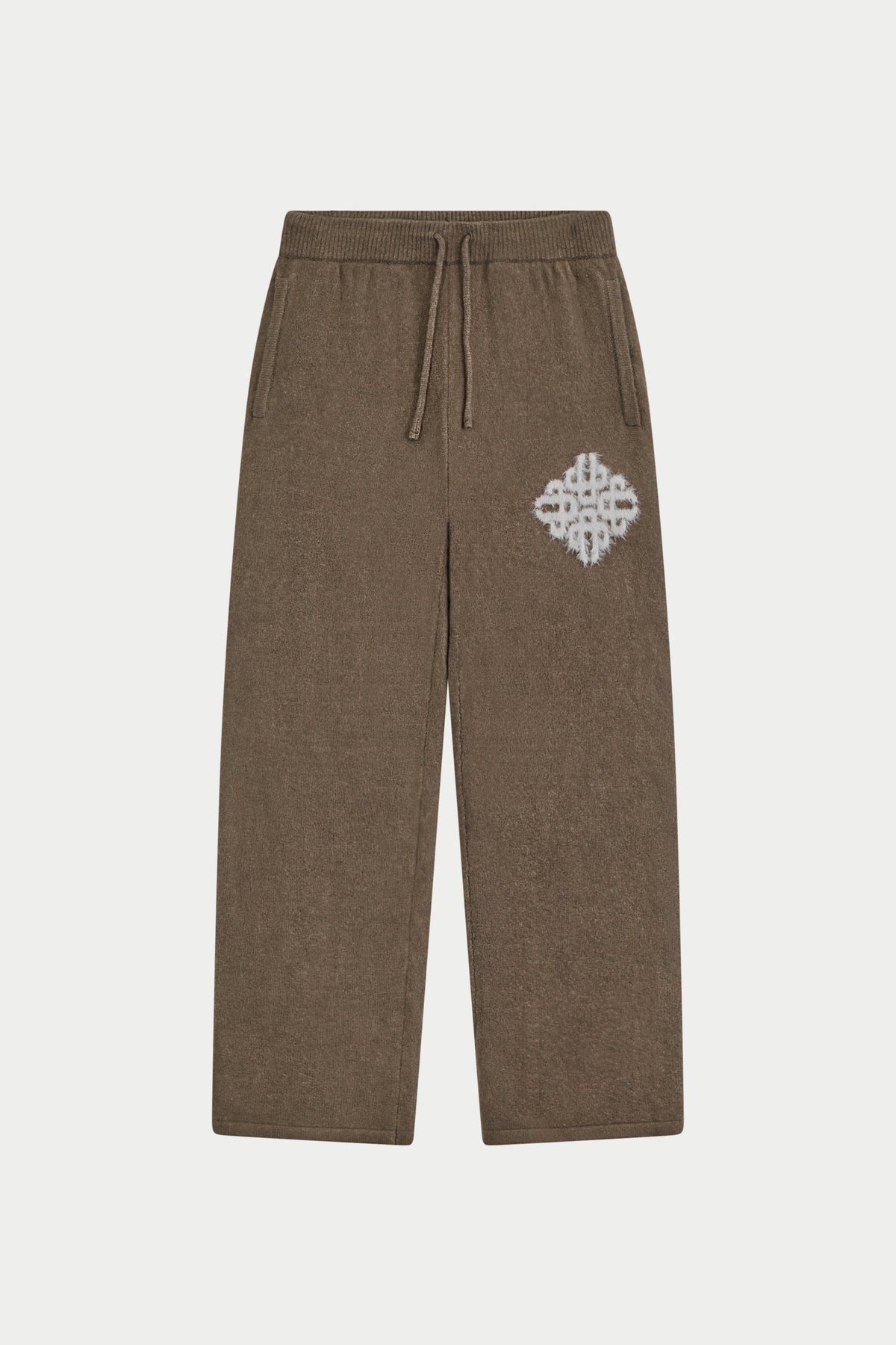 Couture Club Emblem Fluffy Knit Joggers - Mushroom