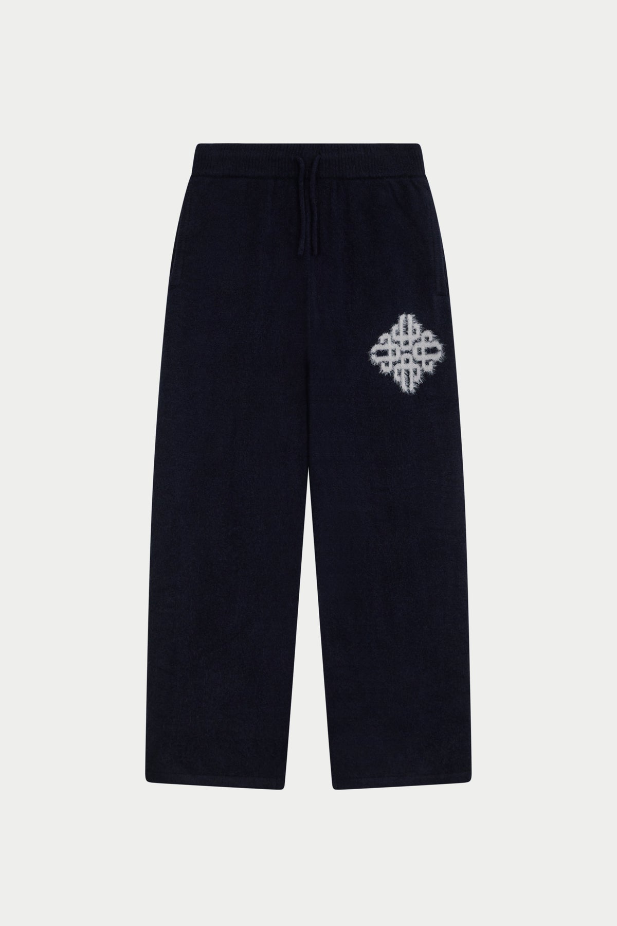 Couture Club Emblem Fluffy Knit Joggers - Navy