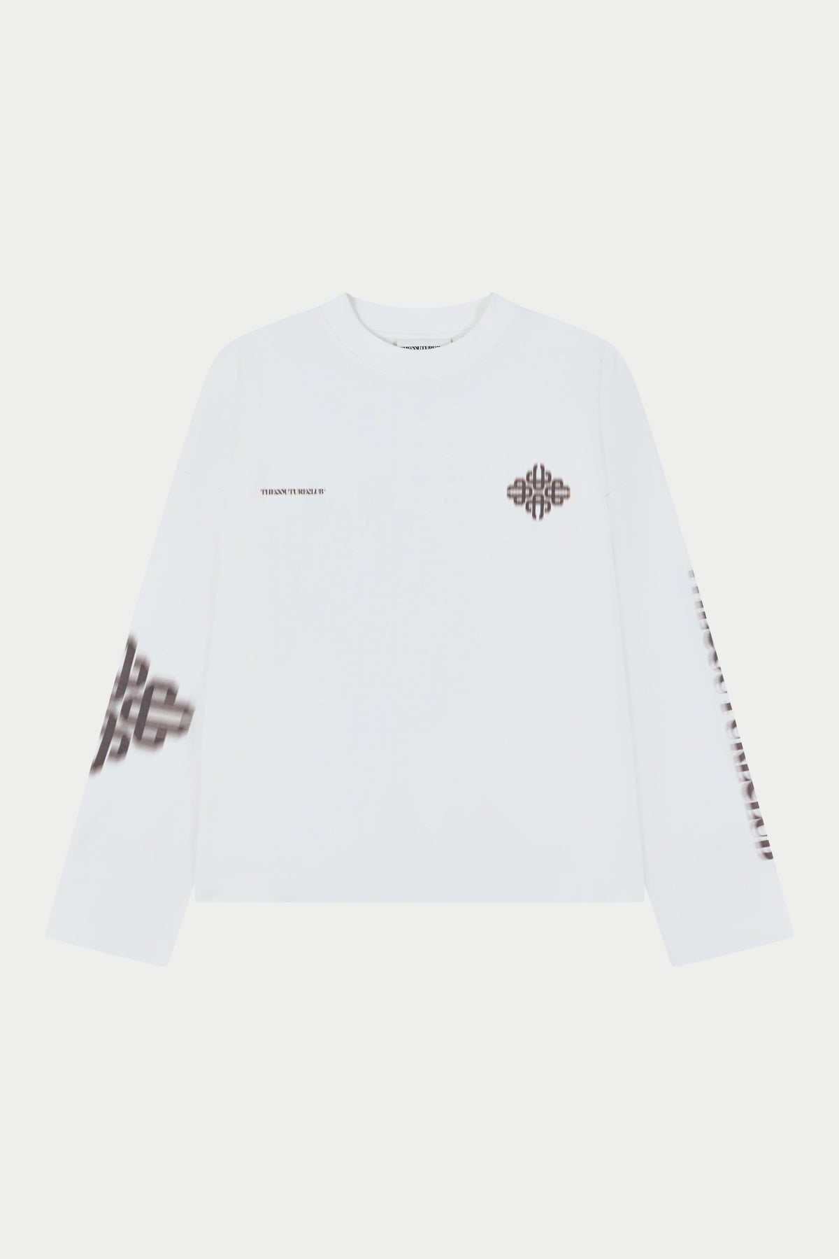 Couture Club Motion Blurred Long Sleeve T-Shirt - Off White