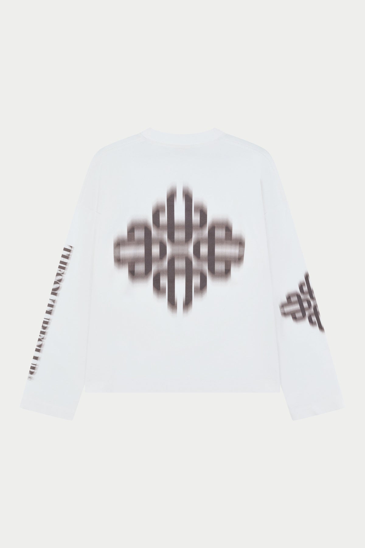 Couture Club Motion Blurred Long Sleeve T-Shirt - Off White