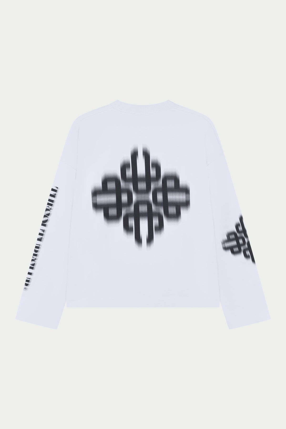 Couture Club Motion Blurred Long Sleeve T-Shirt - White
