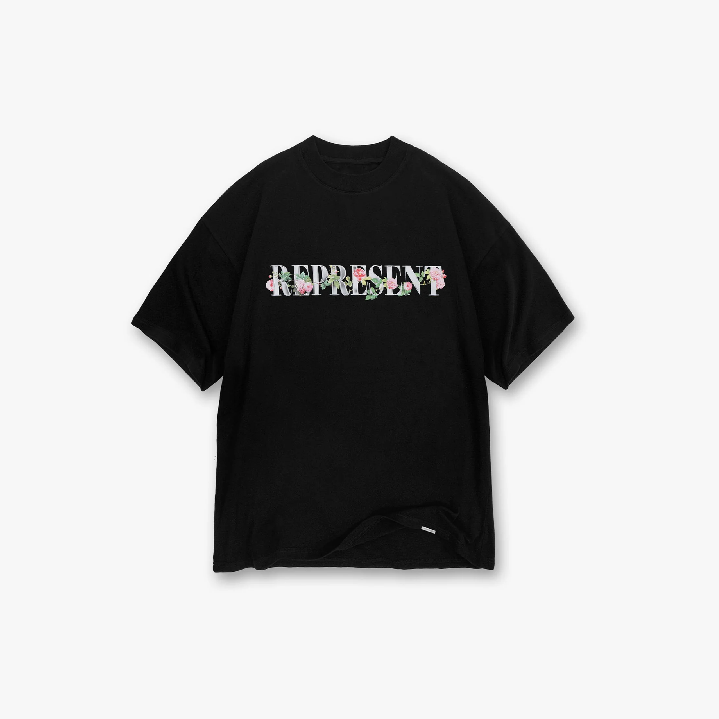 Represent Floral Initial T Shirt Black