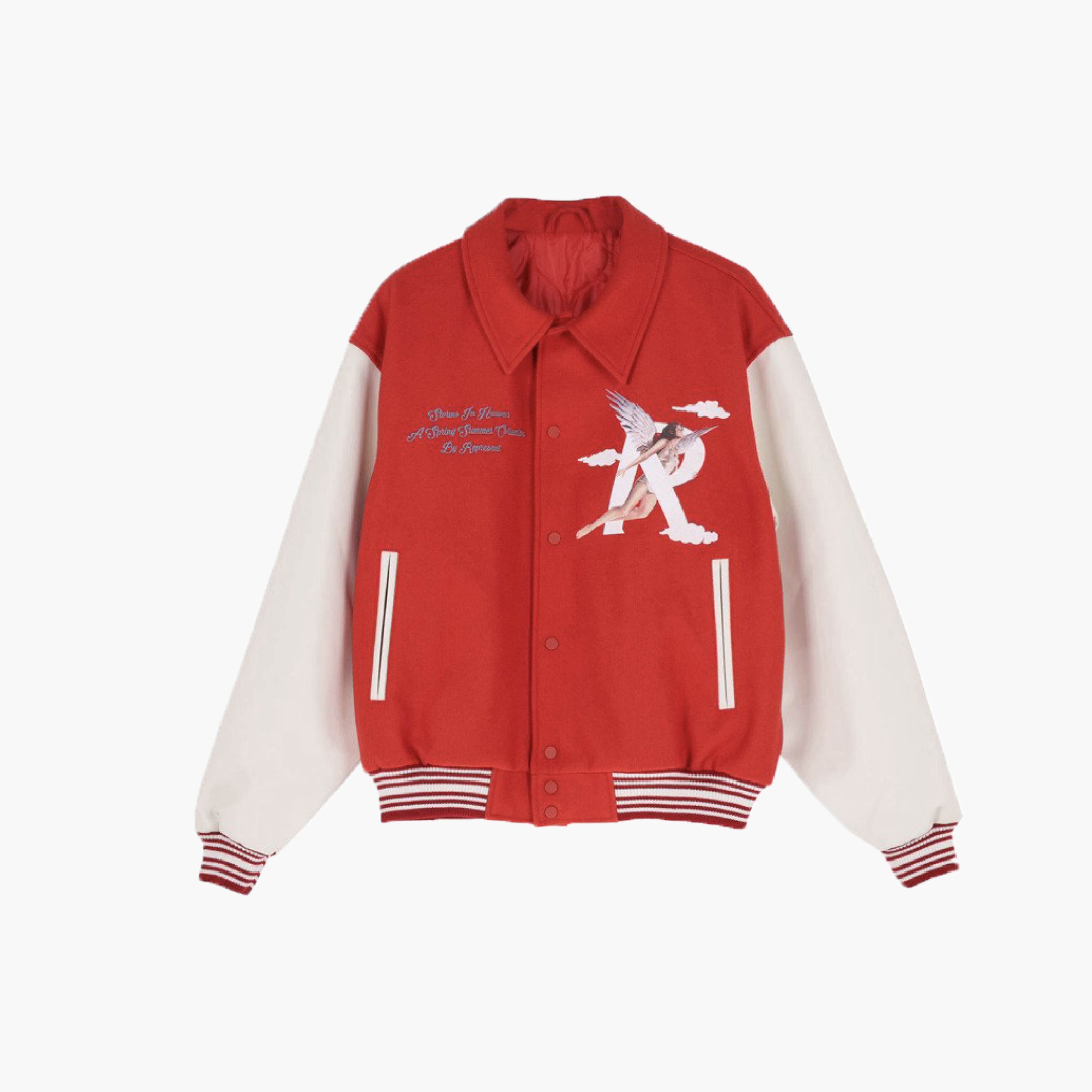 Represent Storms In Heaven Varsity Jacket - Burnt Red