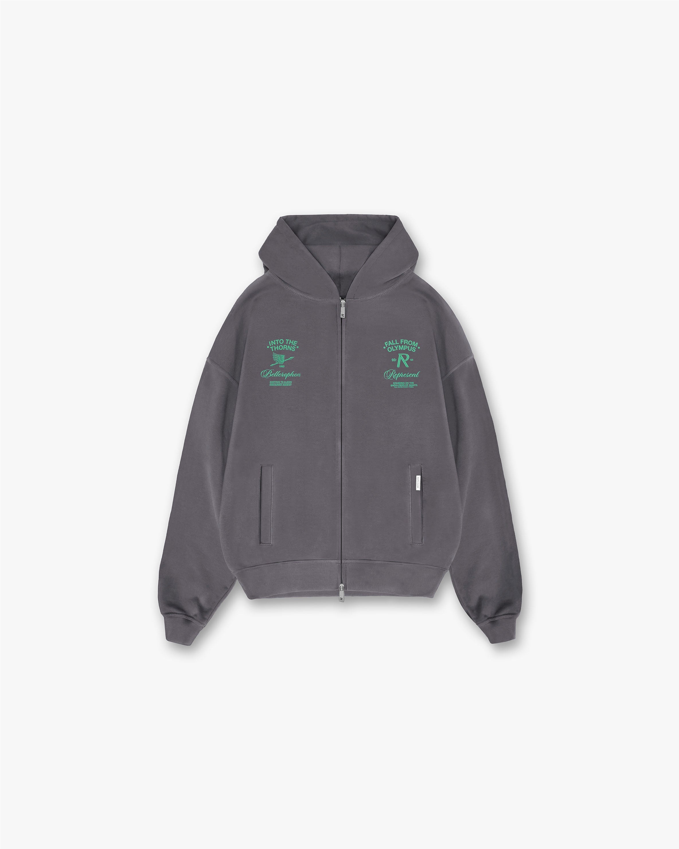 Represent Fall From Olympus Zip Hoodie - Storm