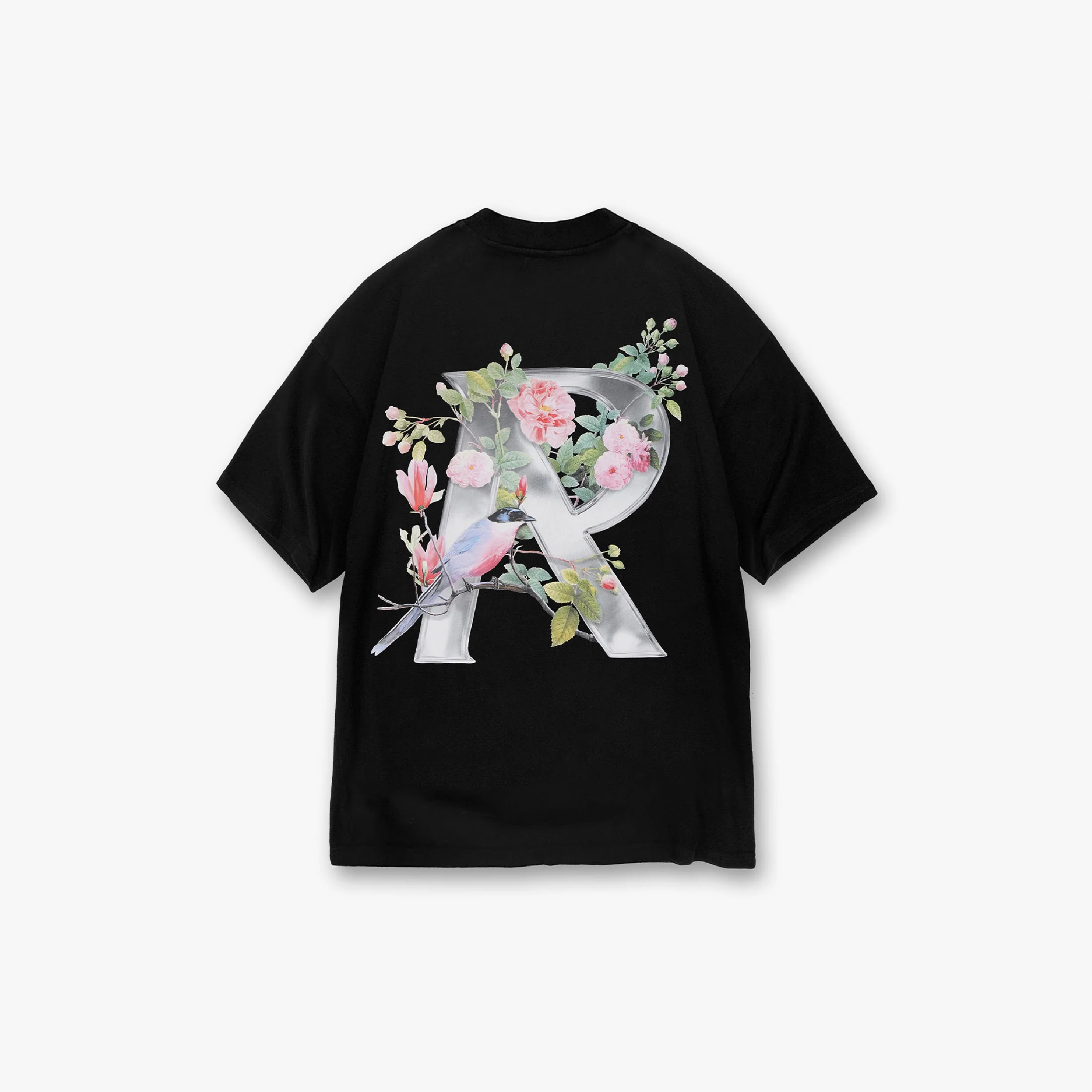 Represent Floral Initial T Shirt Black