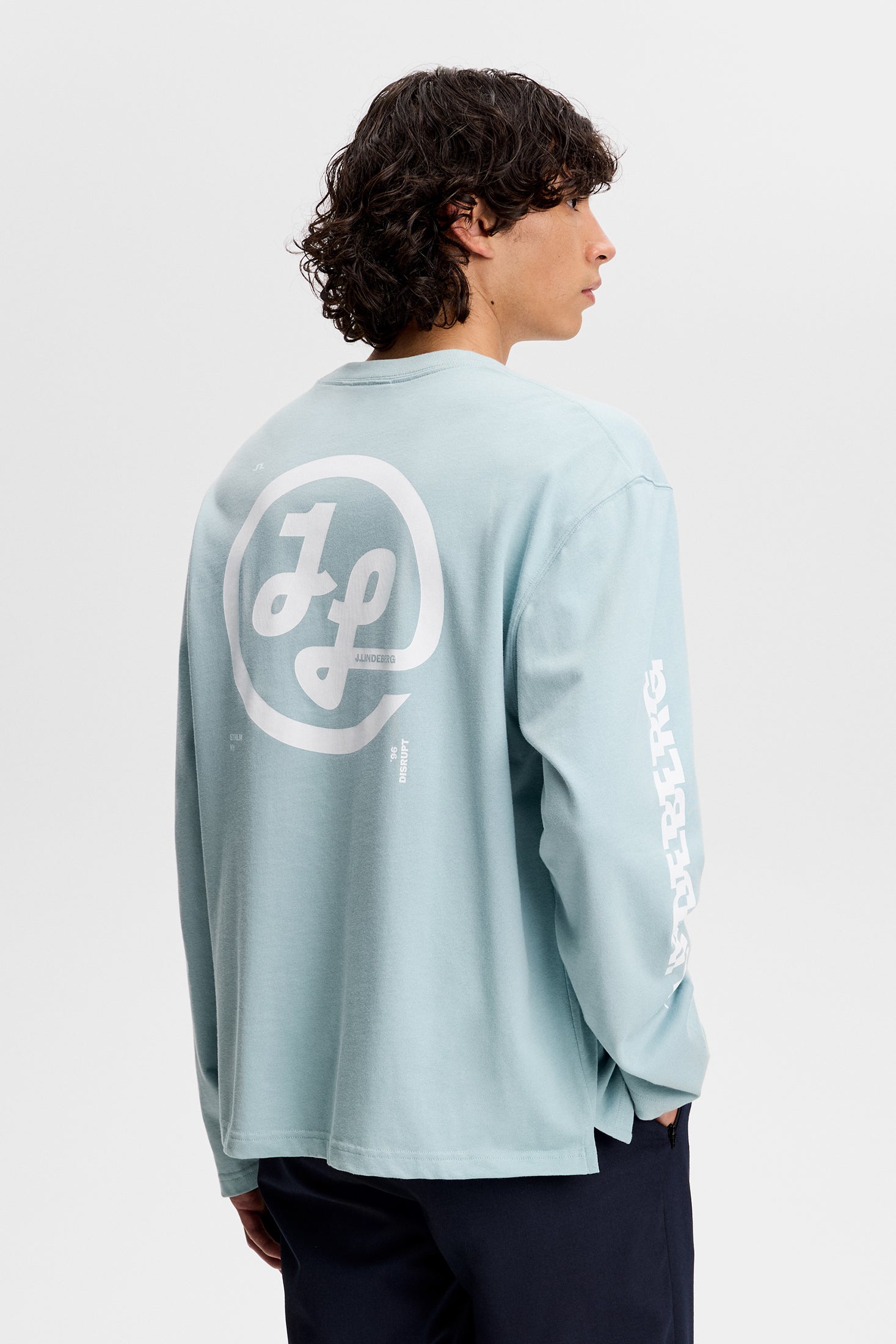 J Lindeberg Walsh LS Print T-Shirt Light Blue