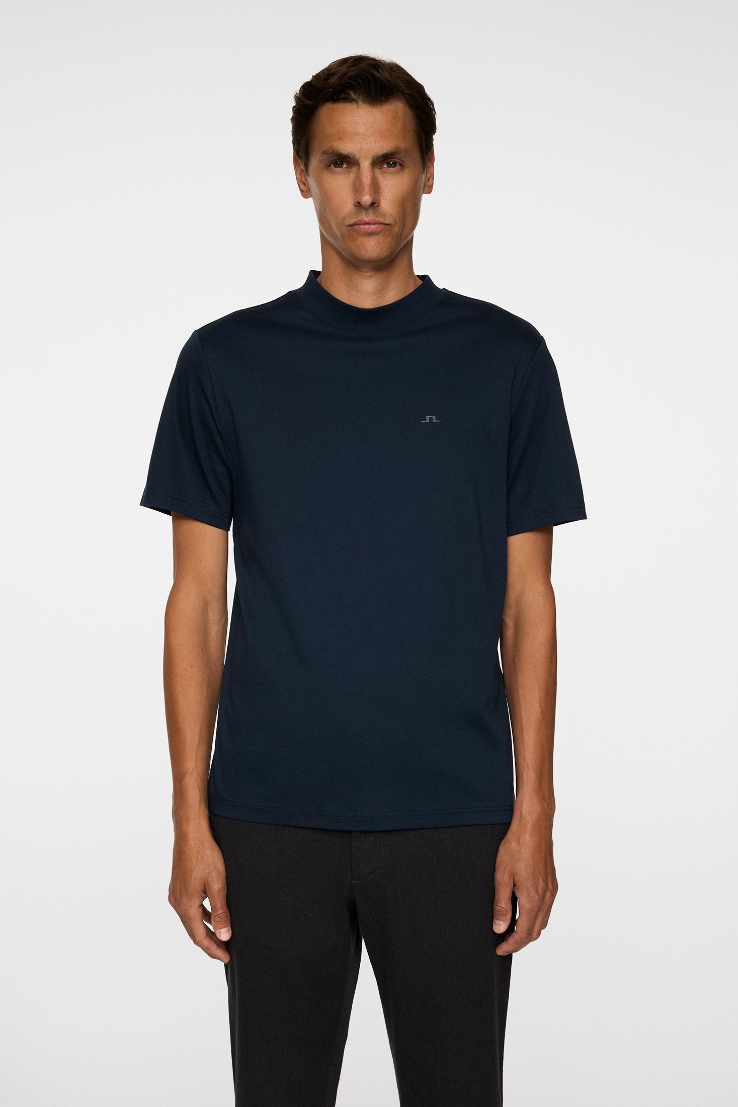J Lindeberg Ace Mock Neck T-Shirt Navy