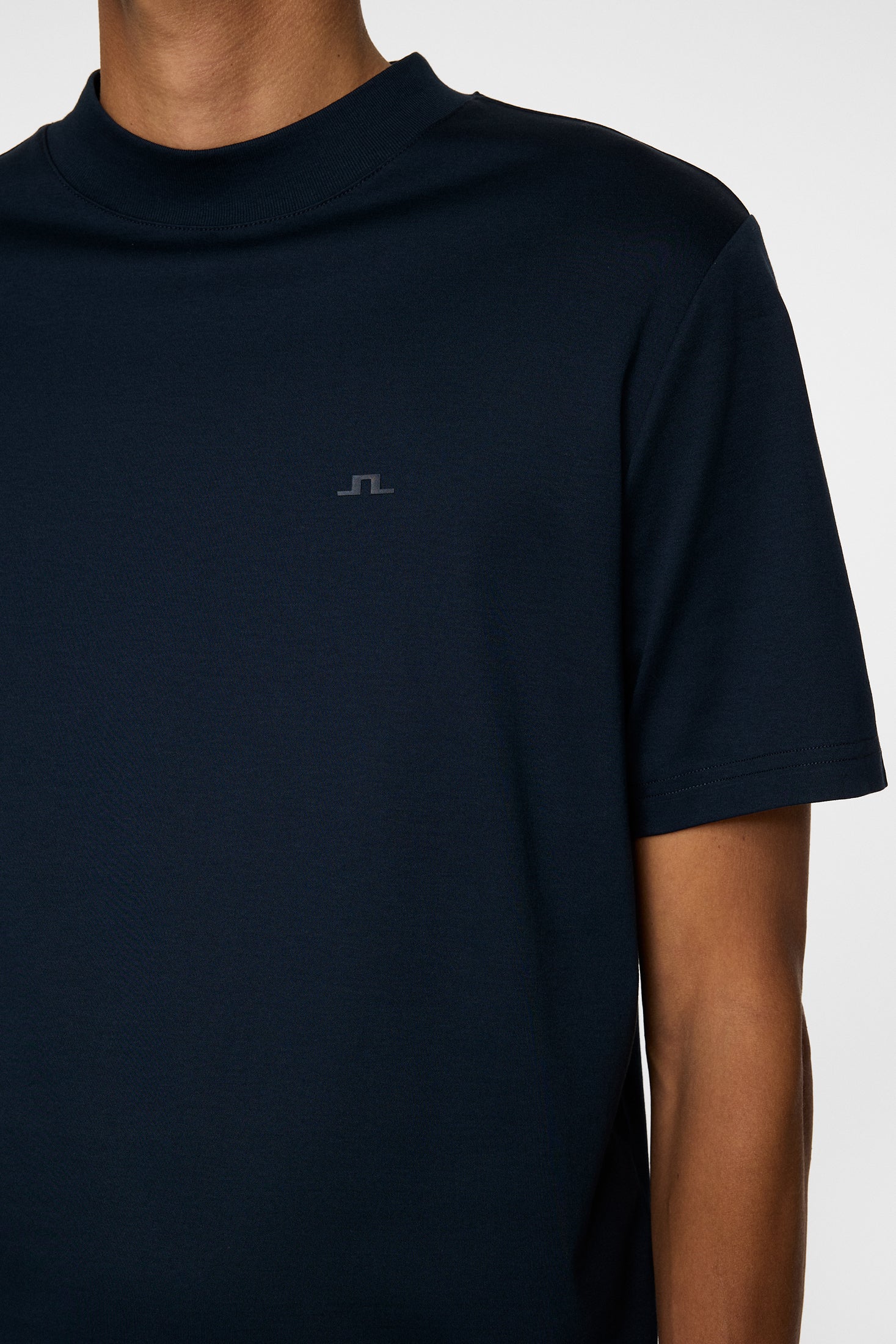 J Lindeberg Ace Mock Neck T-Shirt Navy